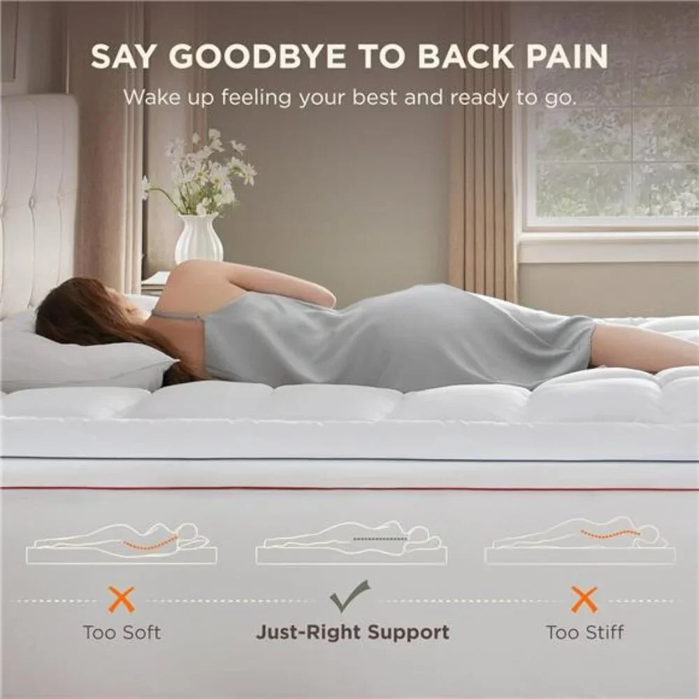 Queen Mattress Topper - Extra Thick Mattress Pad Cover with Deep Pocket Soft